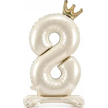 Balónek Fóliový balónek stojící číslice "8"; 84 cm - světle krémový
