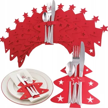 Vánoční dekorace Vánoční Pouzdro na příbory 12 Ks vánoční prostírání 2 v 1 vánoční plst