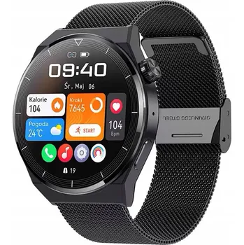 Chytré hodinky CHYTRÉ HODINKY ENTER CHYTRÉ KONVERZACE PULSE VODĚODOLNÉ POLSKÉ MENU ČERNÁ SÍŤOVINA