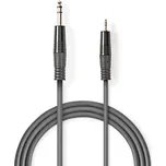 NEDIS Stereo Audio Kabel | Muž 6,35 mm | 3,5 mm Zástrčka | Poniklované | 1.50 m | Kulatý | Tmavě Šedá | Karton