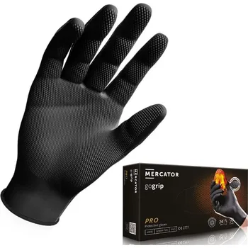 Vyšetřovací rukavice Mercator medical Rukavice GoGrip Nitril černé vel.S 50ks/bal