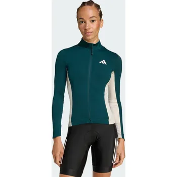 Pánské tričko ADIDAS Dres s dlouhým rukávem Tempo 3-Stripes Cycling L ZELENÁ|ŠEDÁ