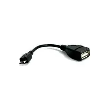 Datový kabel Kabel USB (2.0), USB micro OTG M- USB A OTG F, 0.15m, černý, Logo,rychlé dodání