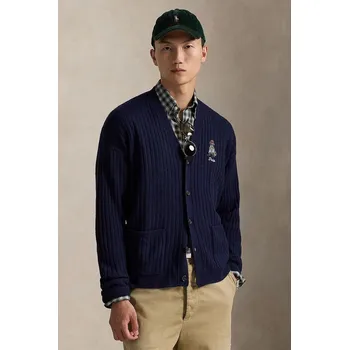 Dámský svetr Vlněný kardigan Polo Ralph Lauren, XXL, námořnická modř, 59X