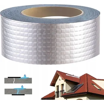 Lepicí páska BUTYLOVÁ VODOTĚSNÁ PÁSKA 5CM X 5M HLINÍKOVÁ PRO OPRAVY STŘECH, OKEN A LODÍ