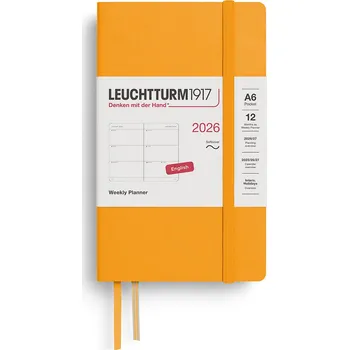 Diář Leuchtturm 1917, Týdenní plánovač v měkké vazbě Leuchtturm 1917 2026 EN A6, oranžový - Formadore