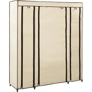 Šatní skříň Přenosná Skříň na Oblečení a Boty, Krémová, 150x45x176 cm