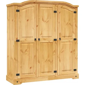 Šatní skříň Skříň v mexickém stylu Corona, borovicové dřevo, 150,5x52x170 cm, hnědá