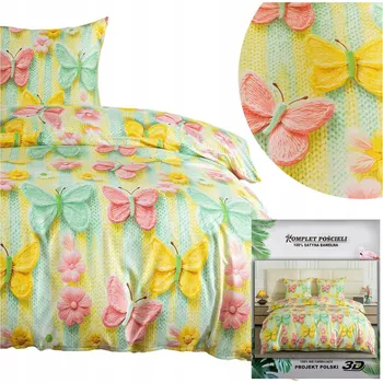 Povlečení Povlečení 140x200 2dílná sada povlak 70x80 saténové Maria motýli