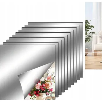 Zrcadlo 10X SAMOLEPICÍ SAMOLEPKY ZRCADLOVÉ ZRCADLO NALEPovací OBKLADOVÉ DESKY SADA