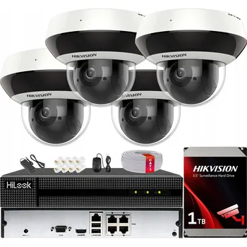 Bezpečnostní kamera Monitorovací sada Hikvision 4x Otočná kamera 4MPx IK10 Motozoom 1TB