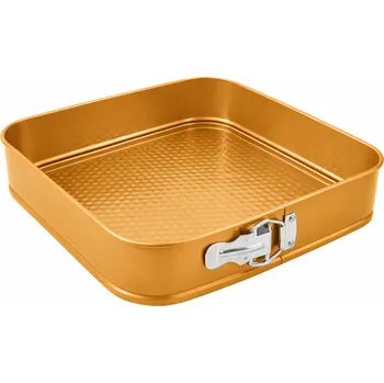 Forma na pečení SMUKEE Forma Na Dort Forma Plech na pečení ČTVEREC 27,5 x 27,5 cm ZLATÁ 704