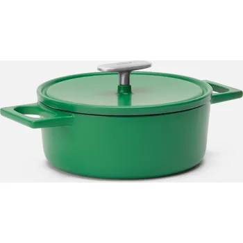 Hrnec Fabini Mattia 3.0 smaltovaný litinový hrnec s poklicí matný zelený 20 cm