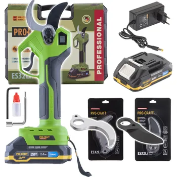 Procraft ES32Li 1x 2,0 Ah, nabíječka + kufr + 2x náhradní čepele