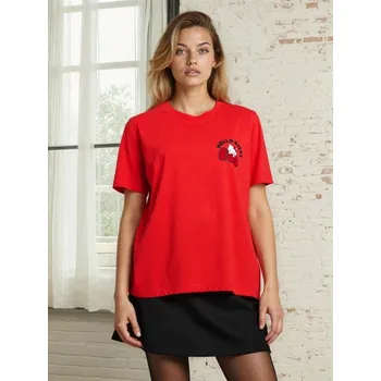 Dámské tričko Sinsay - Bavlněné tričko s krátkým rukávem Hello Kitty - červená - 826HA-33X - 826HA-33X-S