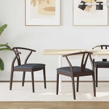 Jídelní židle 2 pcs Světle hnědá a černá Masivní gumové dřevo