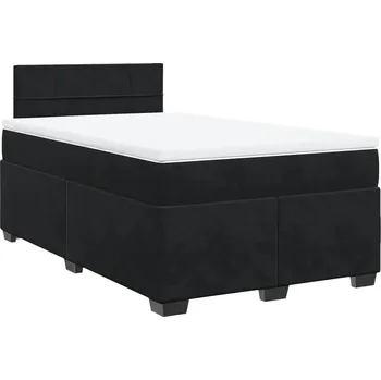 Postel Kontinentální postel černá 200 x 120 x 100,5 cm s matrací a topperem