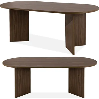 Jídelní stůl KONSIMO JÍDELNÍ STŮL OVÁLNÝ 90 X 204 CM KUCHYŇSKÝ FABER TMAVÝ OŘECH