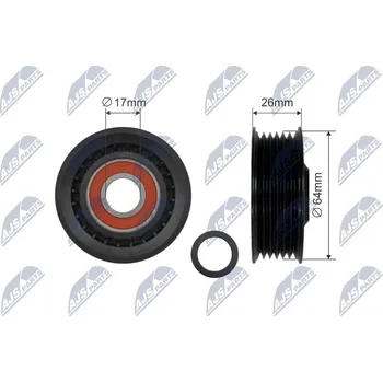 Vratná/vodicí kladka, klínový řemen NTY RNK-AU-045