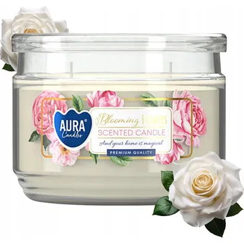 Svíčka Tradiční parafinová svíčka KVETOUCÍ KVĚTINY Aura 1 ks