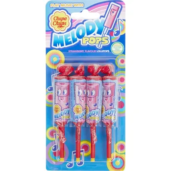 Bonbon Chupa Chups Melody Pops Strawberry lízátka 4 ks 60g