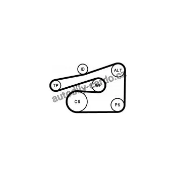 Rozvod motoru Sada drážkového řemene CONTINENTAL CTAM 6PK1733K4