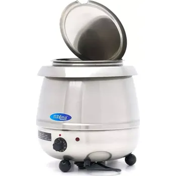 Maxima Ohřívač polévek - 10 L - Vyjímatelná vnitřní nádoba - Nerezová ocel - s drážkou na naběračku | 09306100