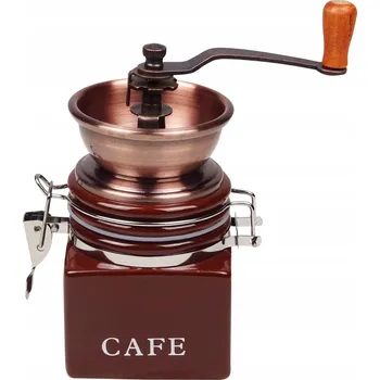 Příprava kávy Ruční mlýnek Kinghoff keramický, 5 g, bezbarvý, černý, zlatý