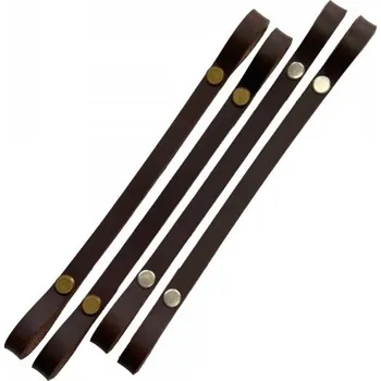 Popruh na košík nebo kabelku kožený š.1cm - 50 cm - černý/stříbrný