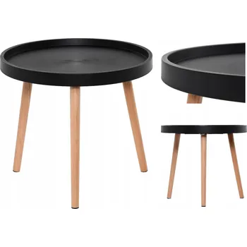 Konferenční stolek Konferenční stolek kulatý moderní černý prům. 50 cm