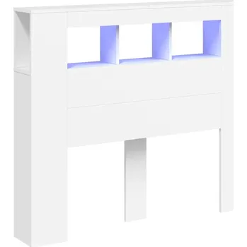 Čelo postele LED RGB s poličkou, bílé, 120x18,5x103,5 cm