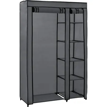Šatní skříň Skládací Skříň se Suchým Zipem a Zipy, Šedá, 110x45x175 cm