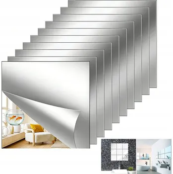 Zrcadlo 10X SAMOLEPICÍ ZRCADLOVÉ NÁLEPKY NA ZEĎ 3D ZRCADLO 20X20 CM