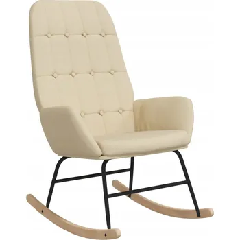 Křeslo Houpací křeslo s područkami, krémové, 70x79x101 cm, látkové