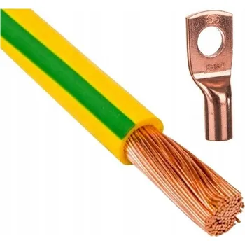 elektrický kabel Vodič LGY 16 žluto-zelený, lanko, jeden vodič ELPAR, 1 m