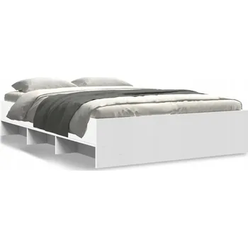 Postel Rám postele s přihrádkami, bílý, 203 x 143 x 35 cm