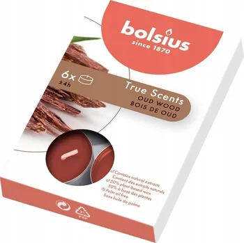 Svíčka Parafínové čajové svíčky s vůní agarového dřeva Bolsius 6 ks