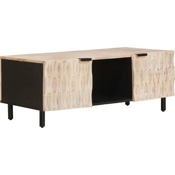 Konferenční stolek vidaXL Konferenční stolek Bílá 100 x 54 x 40 cm Masivní mangové dřevo [4017876]