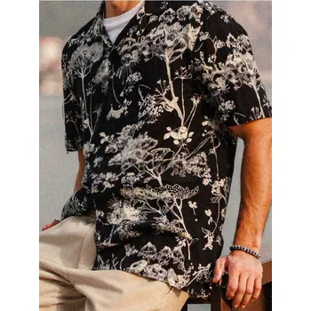 Pánská košile Sinsay - Viskózová košile s rostlinným vzorem - vícebarevná - 093EV-MLC - 093EV-MLC-L