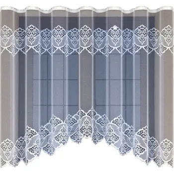 Záclona BÍLÁ ŽAKÁROVÁ ZÁCLONA 160x450cm s řasící páskou, krátká