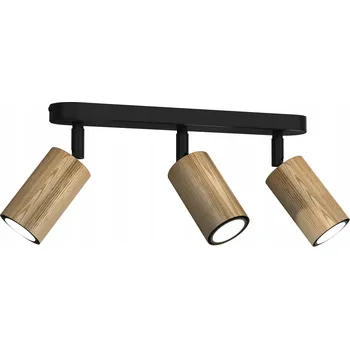 Bodové svítidlo Luminex 7051 bodové svítidlo Nise, lišta černá/dřevo, 3xGU10