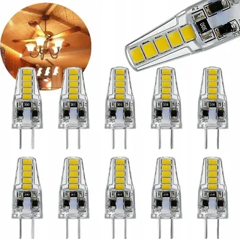 Žárovka 10 Ks LED žárovek 6W 12V G4 Halogenová lampa Teplá bílá
