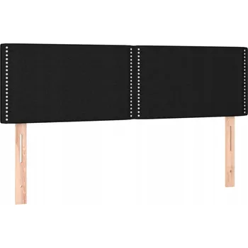 Černé čalouněné čelo postele 144 x 5 x 78/88 cm s nastavitelnou výškou