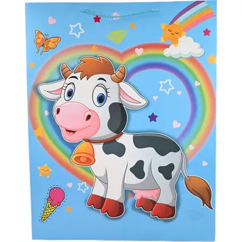 Dárková taška DĚTSKÁ DÁRKOVÁ TAŠKA ZVÍŘATA VELKÁ TAŠKA 50x70CM RŮZNÉ BARVY