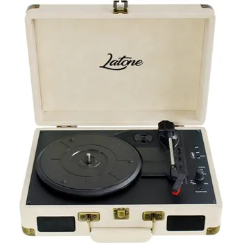 Gramofon Latone RetroCase Creamy White Přenosný gramofon