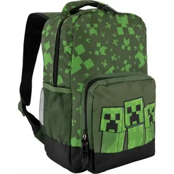 Školní batoh Vícekomorový Školní batoh Minecraft Uwear, vícebarevný, zelený, 9,5 l