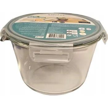 Dóza na potraviny SMUKEE SKLENĚNÁ NÁDOBA s víkem pro skladování, 2100 ml, 19,3 x 11,9 cm