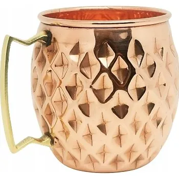 Hrnek s reliéfem rombů swiatkadzidelek.pl měděný 450 ml