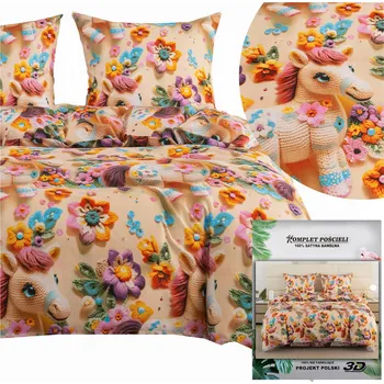 Povlečení Povlečení 160x200 3dílná sada povlečení 70x80 saténové Maria květiny