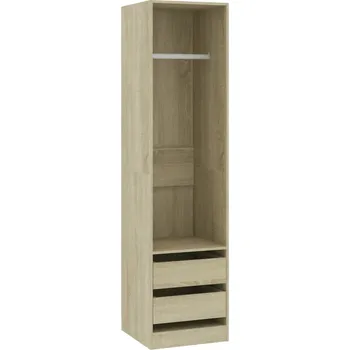 Šatní skříň Skříň s tyčí a 2 zásuvkami, dub Sonoma, 50 x 50 x 200 cm